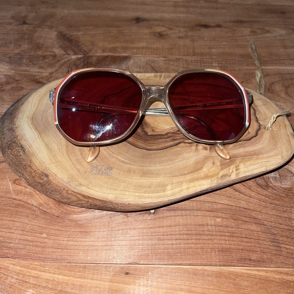Vintage Hippie 70's 80's Red Sunglasses FRAME ONLY 56-17-140 Boho Festival